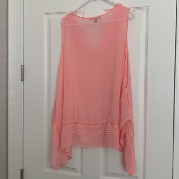 NY Collection Women's Chiffon Pink Tank Top - Picture 2 of 6